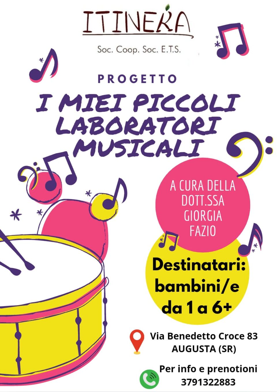 Locandina Progetto il mio piccolo lab musicale